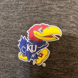Colosseum Gray and Blue KU Jayhawks Jacket Men’s 1/4 Zip Medium